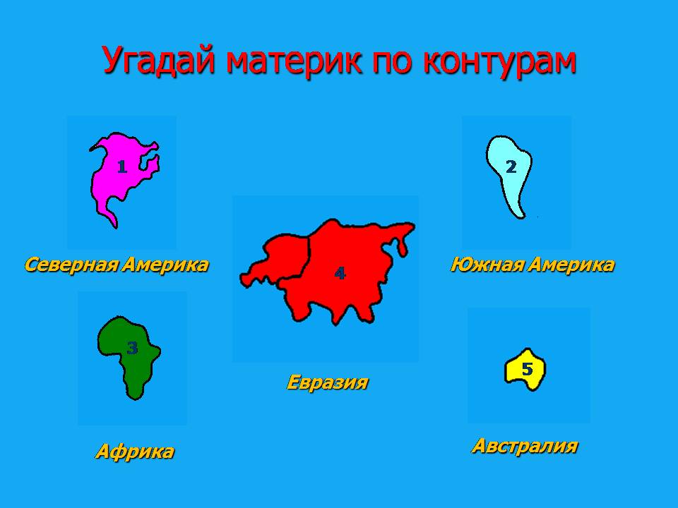 Карта отдельных материков