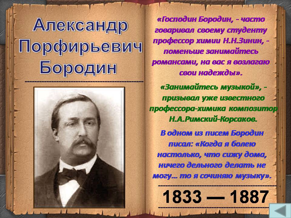 Какой композитор был известным химиком. Бородин Химик. Бородин и Зинин.