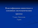 Классификация животных и основные систематические группы